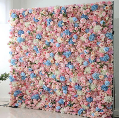 8X8 5D Pink and Blue Rose Flower Wall