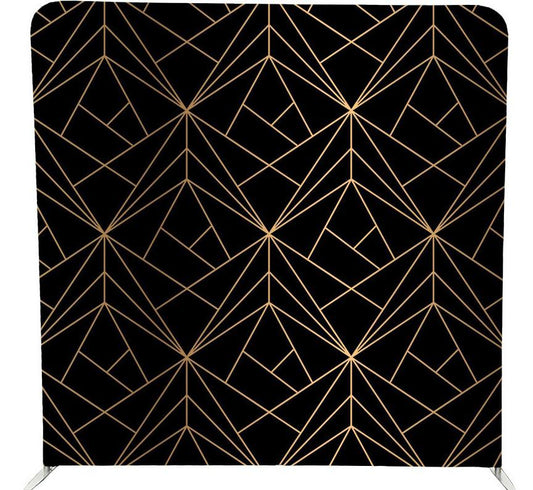 8X8FT Pillow Backdrop- Black and Gold Gatsby Geometric