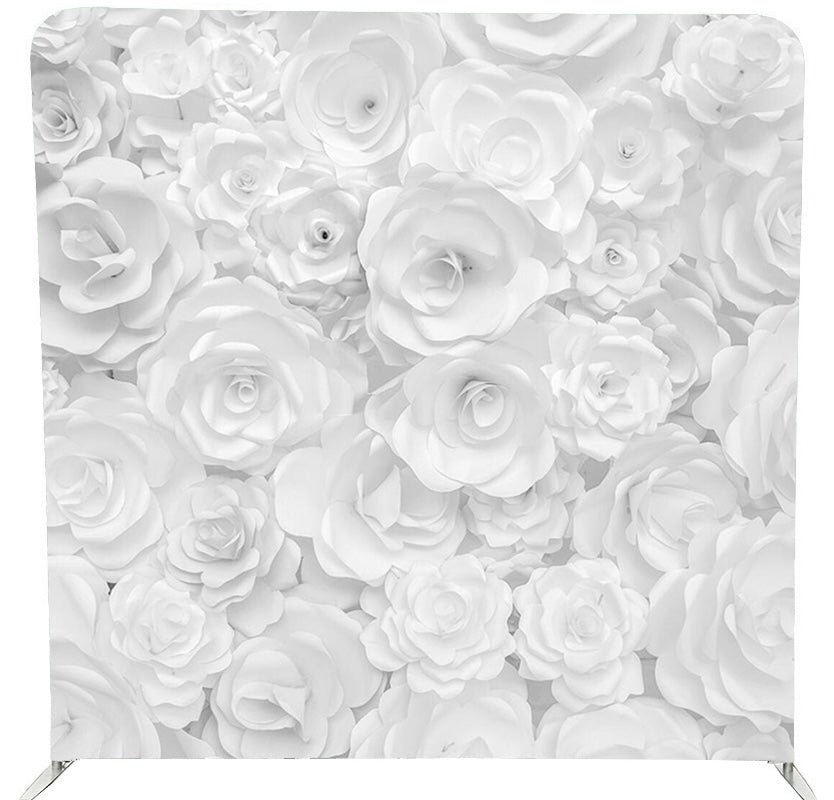 8X8FT Pillow Backdrop- White Paper Flowers