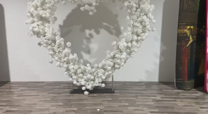 Heart Shaped Flower Arch 6.5ft, 5D Wedding arch flowers, Wedding heart arch, White Roses Arrangement